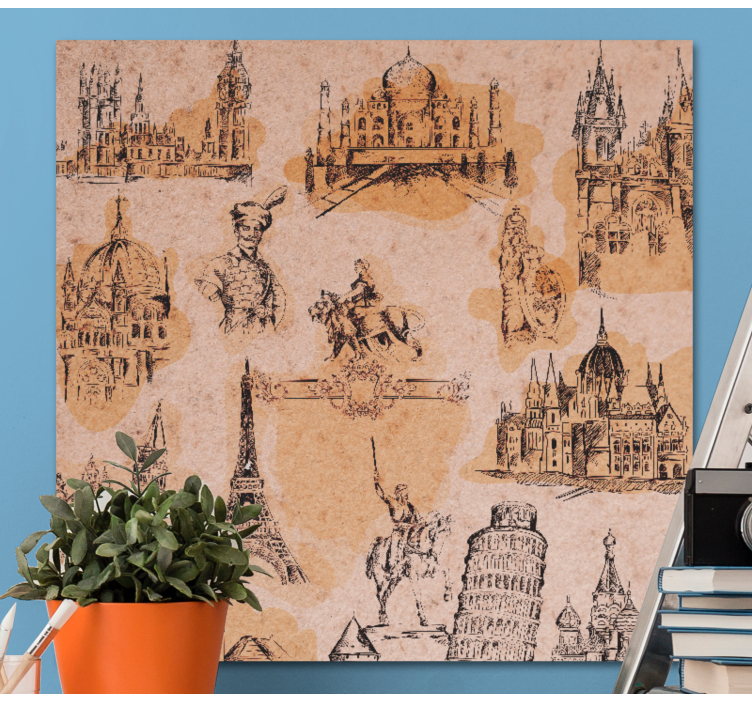 Cityscape wall art historic monuments collection - TenStickers