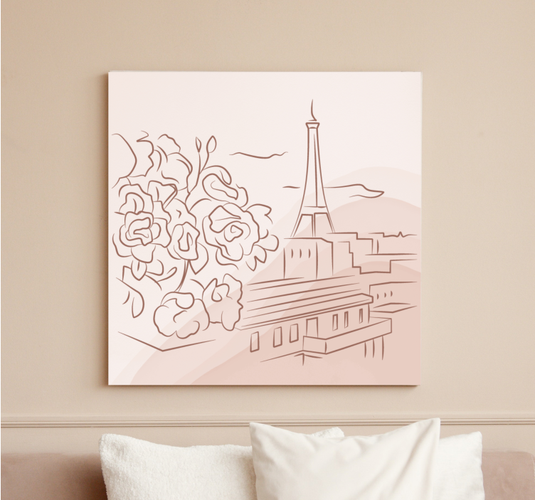 Cityscape wall art parisian floral landscape - TenStickers