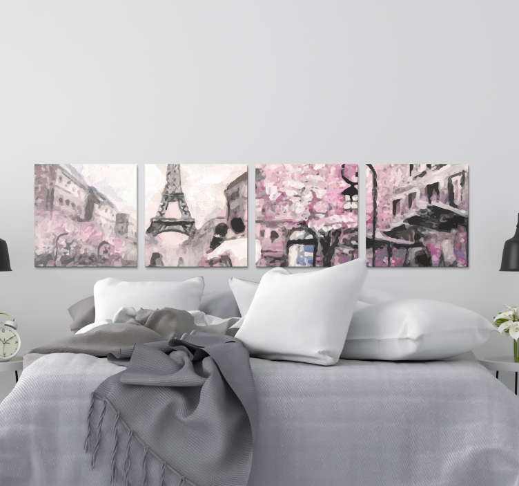 Cityscape wall art parisian spring walk - TenStickers