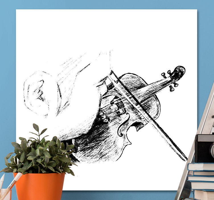 Classical musician plays violin Music canvas - TenStickers