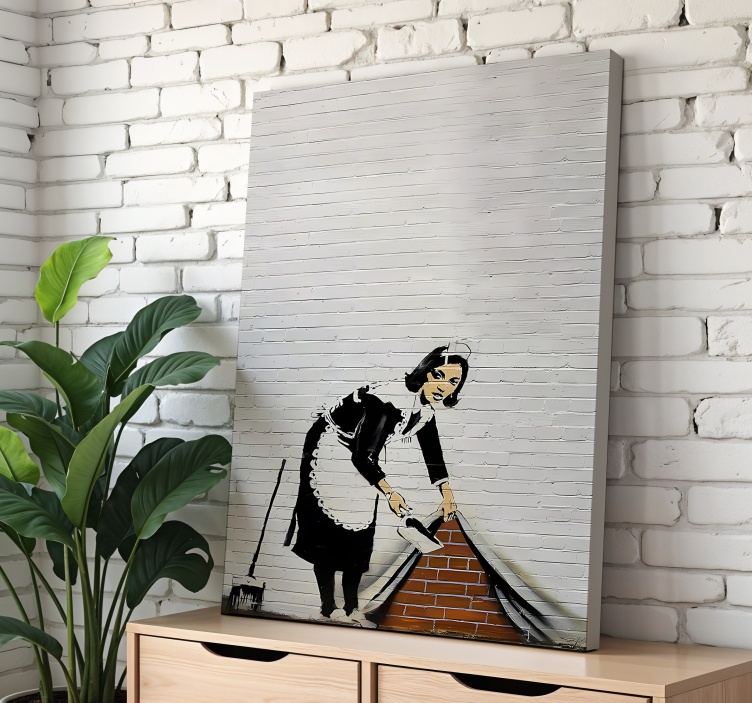 Cleaning lady decorative canvas art - TenStickers