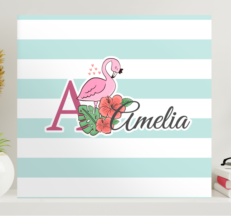 Cocktail canvas personalized flamingo design - TenStickers