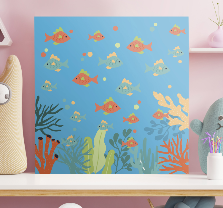 Colorful coral fish canvas - TenStickers