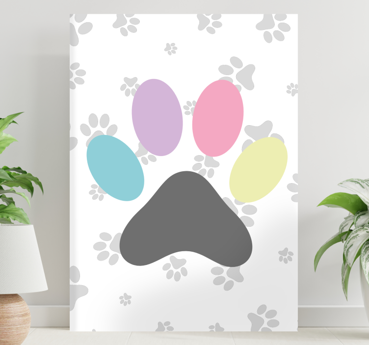 Colorful Paw Prints dog wall art - TenStickers