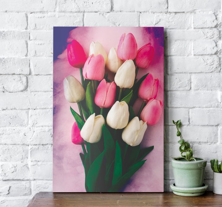 Colourful tulips flower canvas - TenStickers