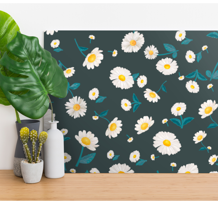 Daisy flower pattern flower canvas - TenStickers