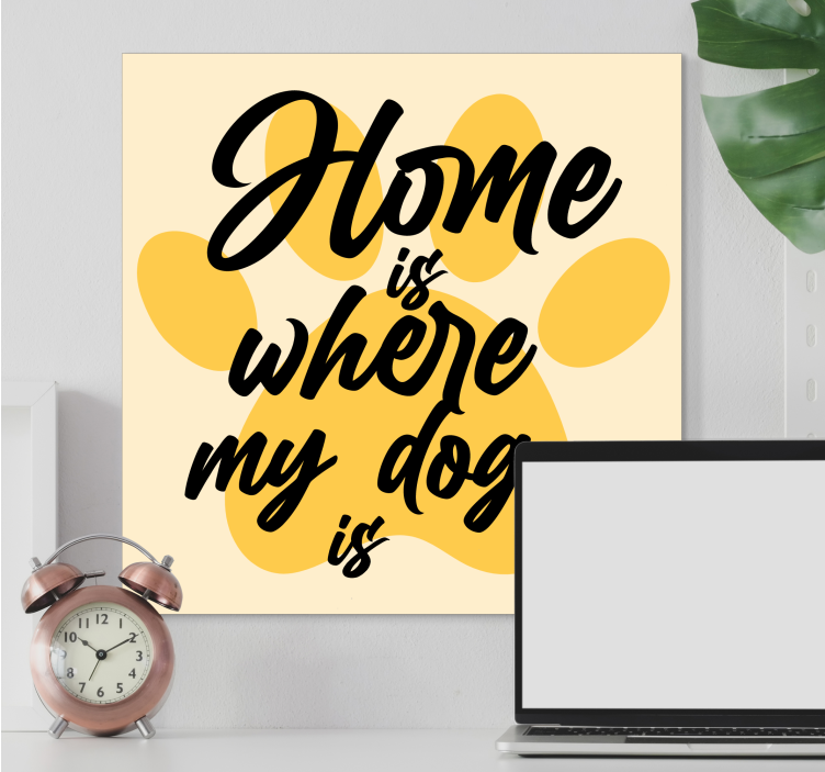 Dog wall art home is where love is - TenStickers
