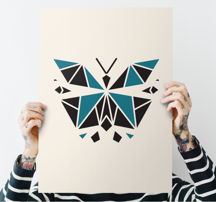 Dragonfly canvas with geometric butterfly design - TenStickers