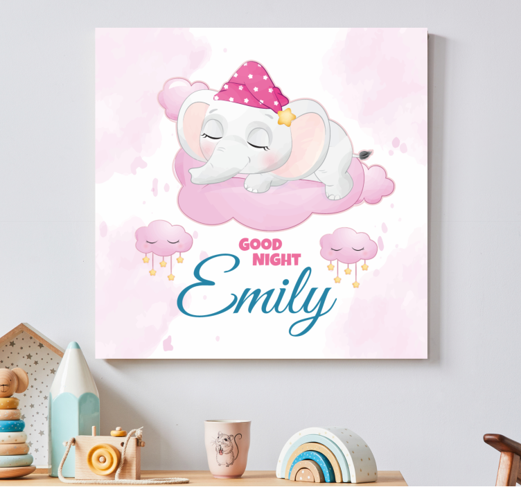 Elephant wallart sweet dreams elephant art print - TenStickers