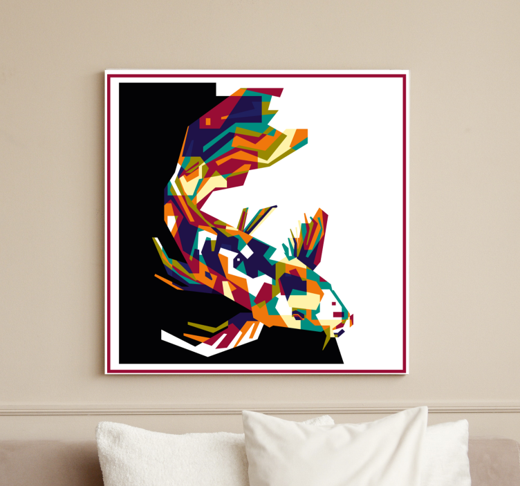 Fish canvas colorful koi fish art print - TenStickers