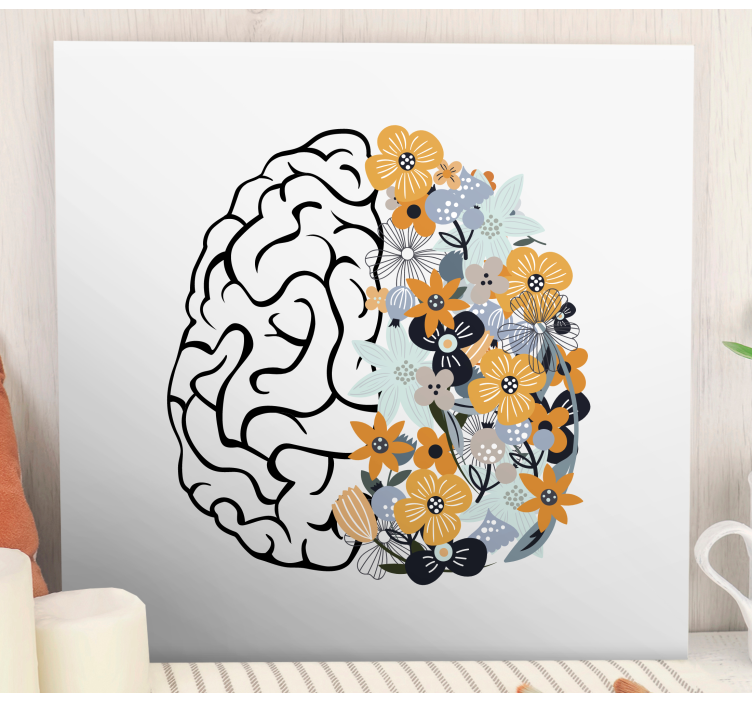 Floral Brain abstract canvas wall art - TenStickers