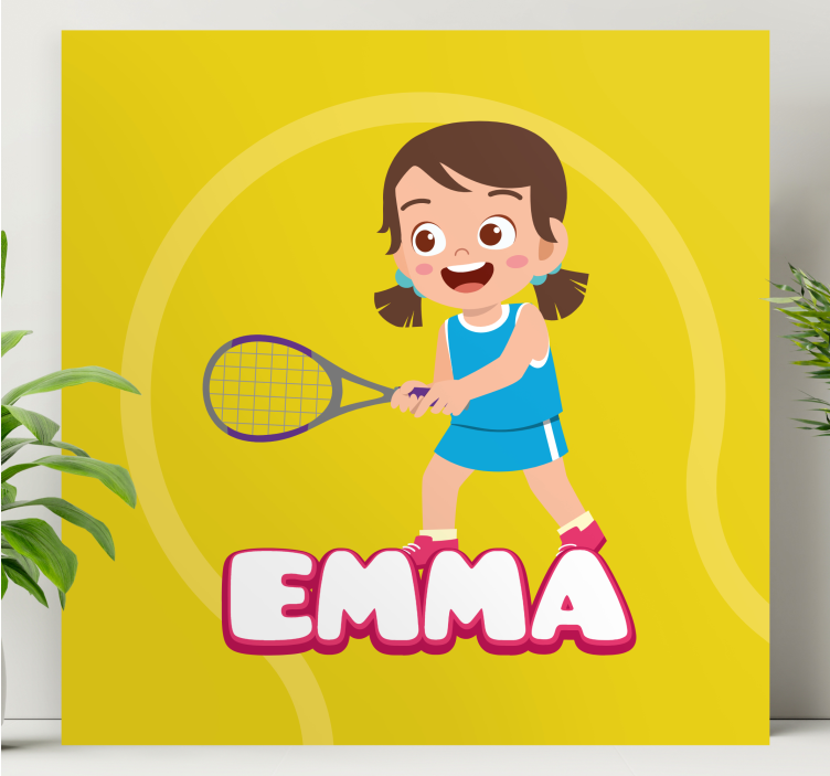 Floral canvas wall art tennis girl emma - TenStickers