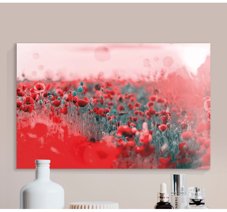 Flower canvas lively poppy meadow - TenStickers