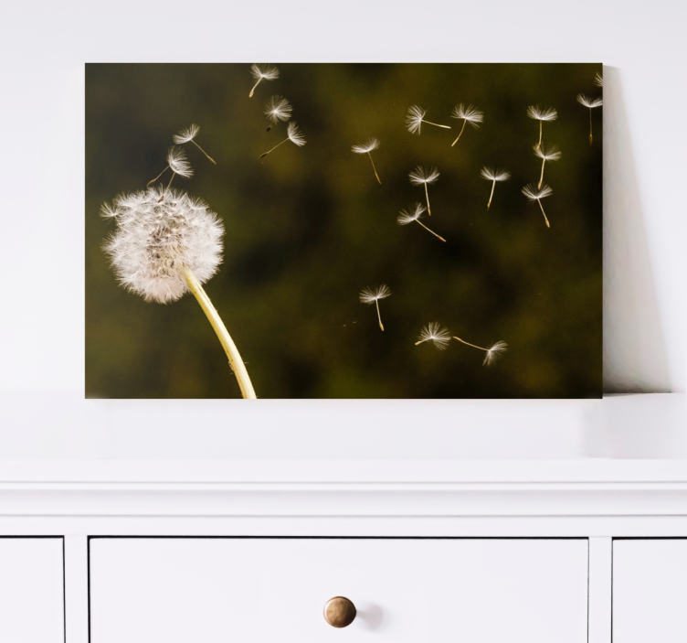 Flowers canvas dandelion seeds in the breeze - TenStickers