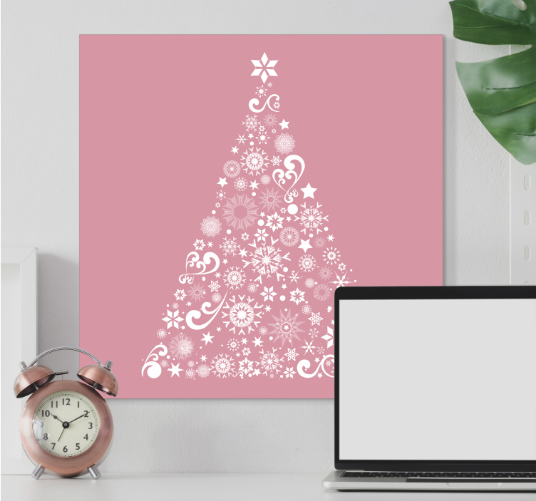 Flowers canvas festive floral tree artwork - TenStickers