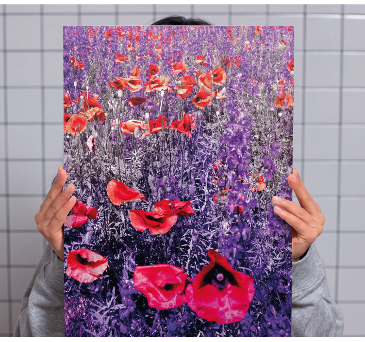 Flowers canvas luminous poppy field - TenStickers