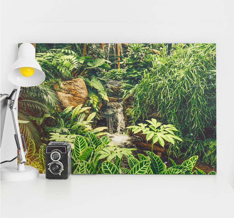 Flowers canvas lush tropical oasis artwork - TenStickers