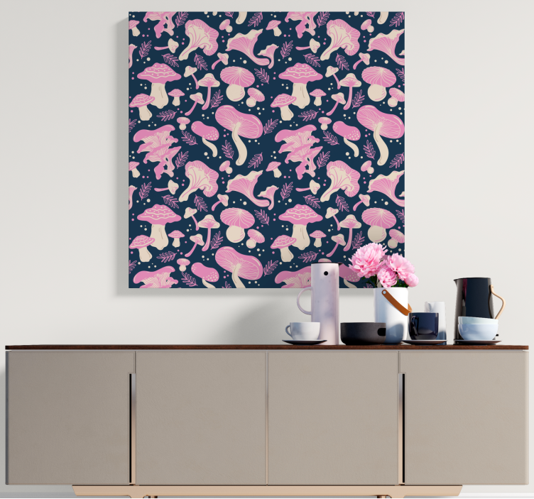 Flowers canvas mushroom artwork - TenStickers