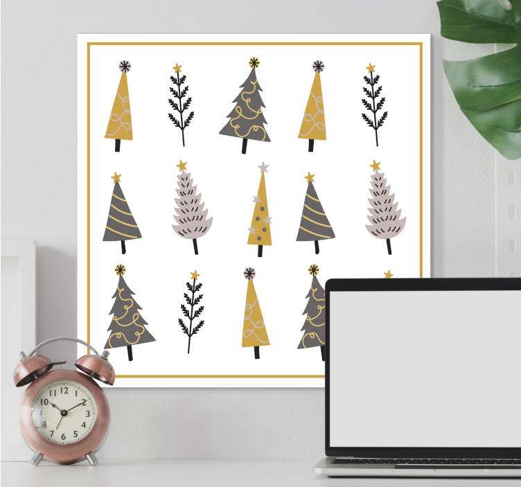 Flowers canvas ornamental christmas trees canvas - TenStickers