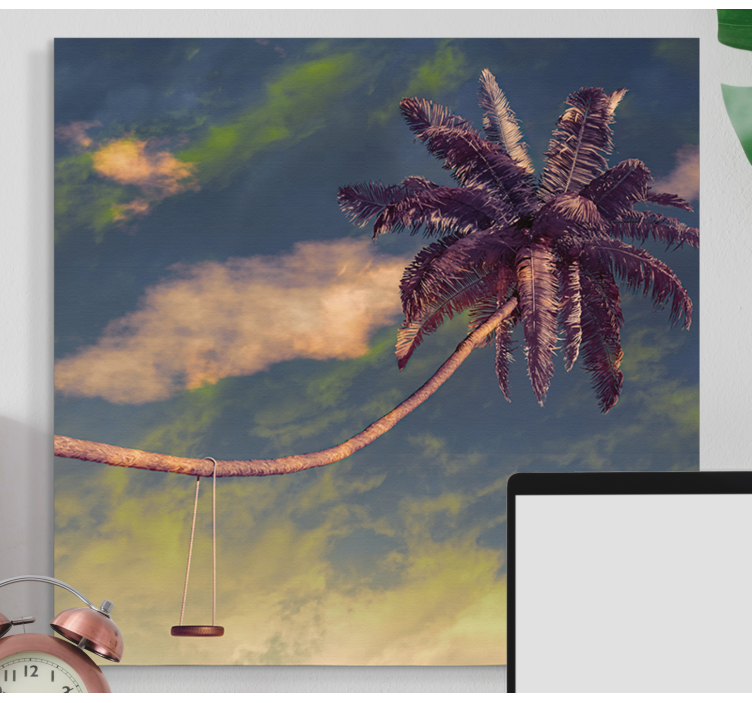 Flowers canvas palm tree swing art - TenStickers