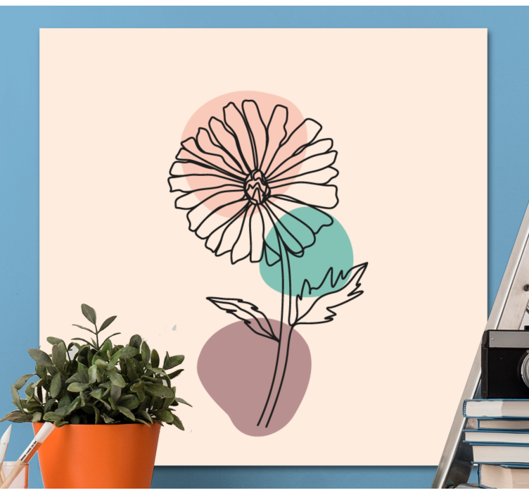 Flowers canvas single flower outline - TenStickers