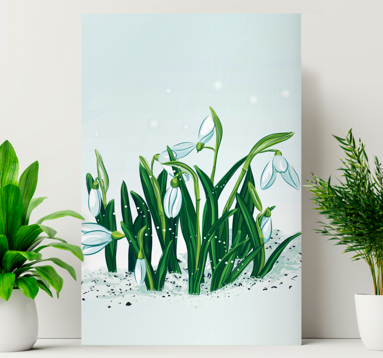 Flowers canvas snowdrop blooms artwork - TenStickers