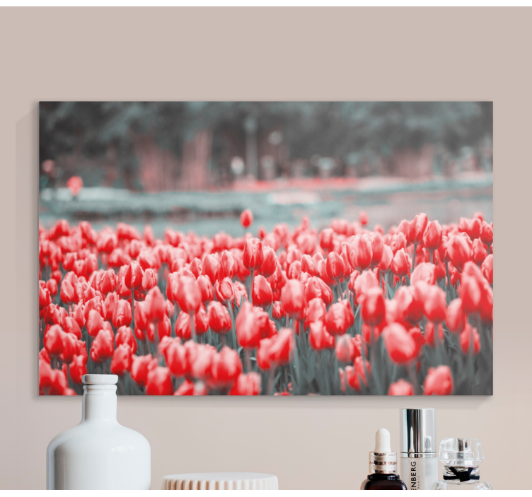 Flowers canvas vibrant tulip field - TenStickers