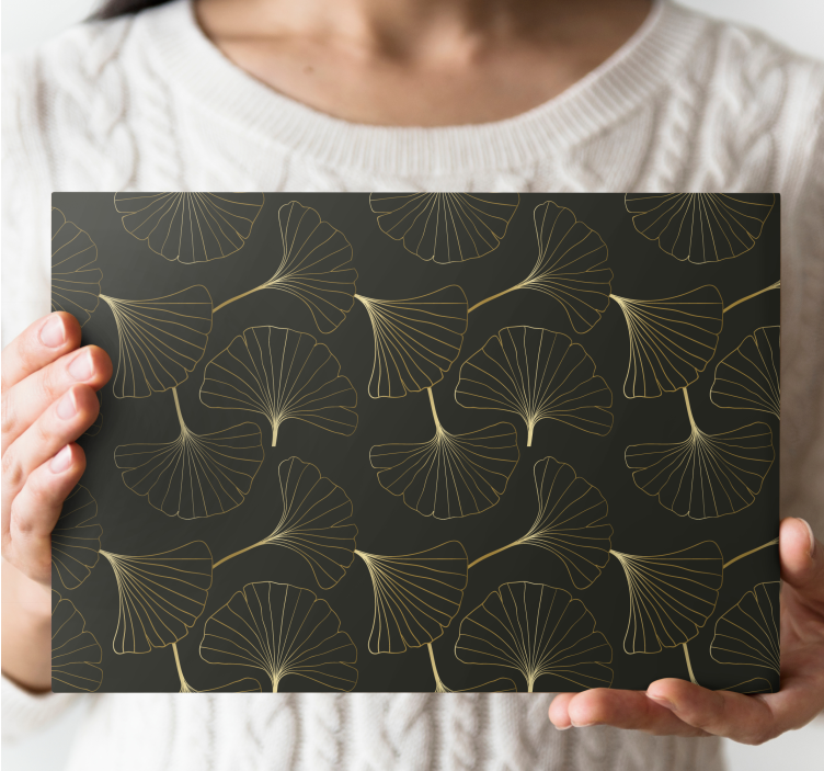 Flowers canvas with elegant ginkgo leaves - TenStickers
