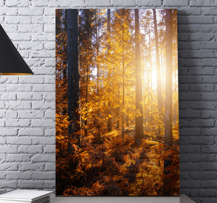 forest sun trees landscape canvas - TenStickers