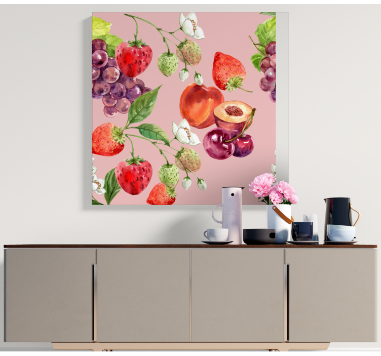 Fresh fruit arrangement fruit canvas wall art - TenStickers