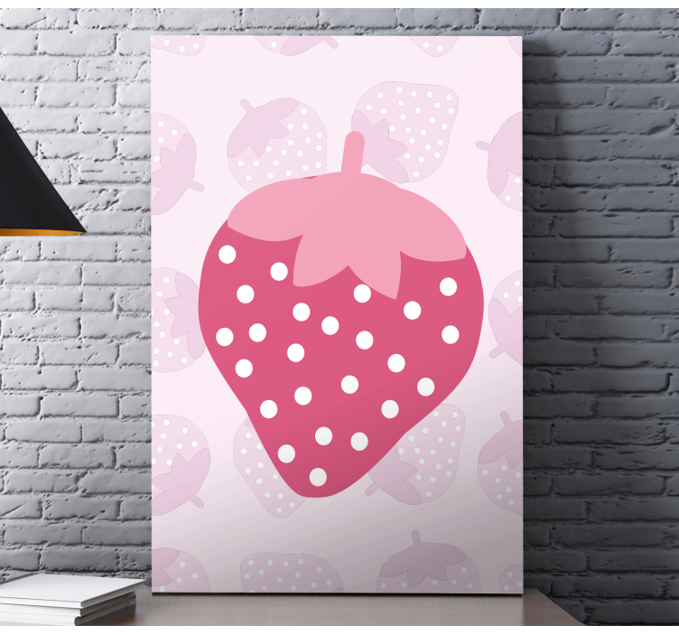 Fruit canvas wall art big strawberry design - TenStickers