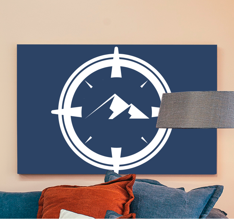 Fruit canvas wall art mountain compass icon - TenStickers
