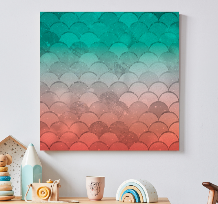 Geometric canvas curved wave patterns - TenStickers
