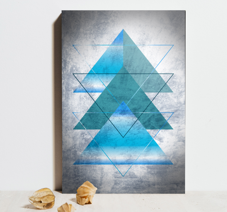 Geometric canvas in geometric blue shapes - TenStickers