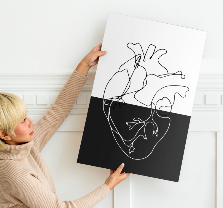 Geometrical Heart Lineart geometric canvas - TenStickers