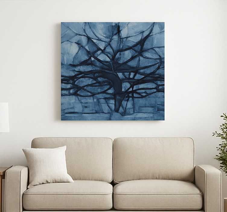 Gray shades design tree canvas wall art - TenStickers