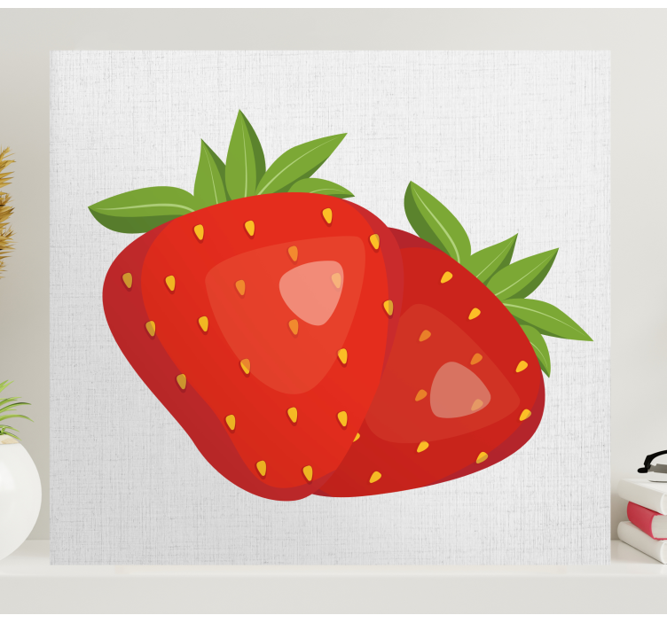 Juicy Strawberries fruit canvas wall art - TenStickers