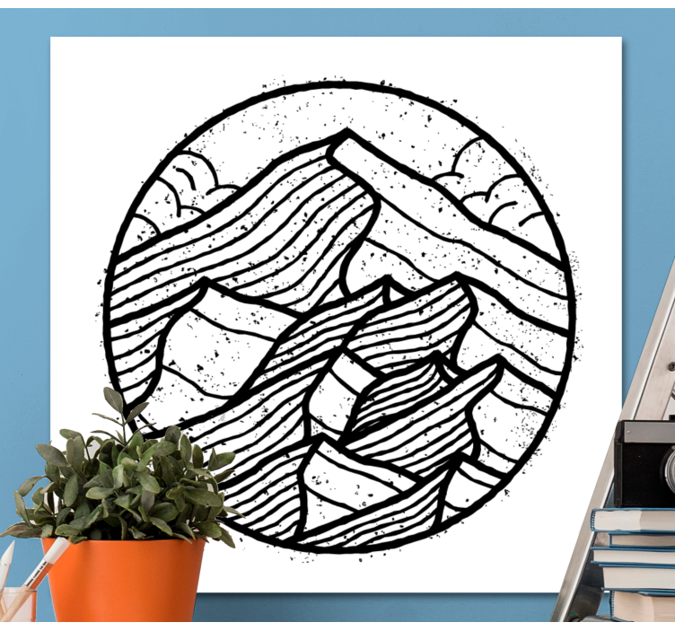 Landscape canvas abstract mountain range - TenStickers