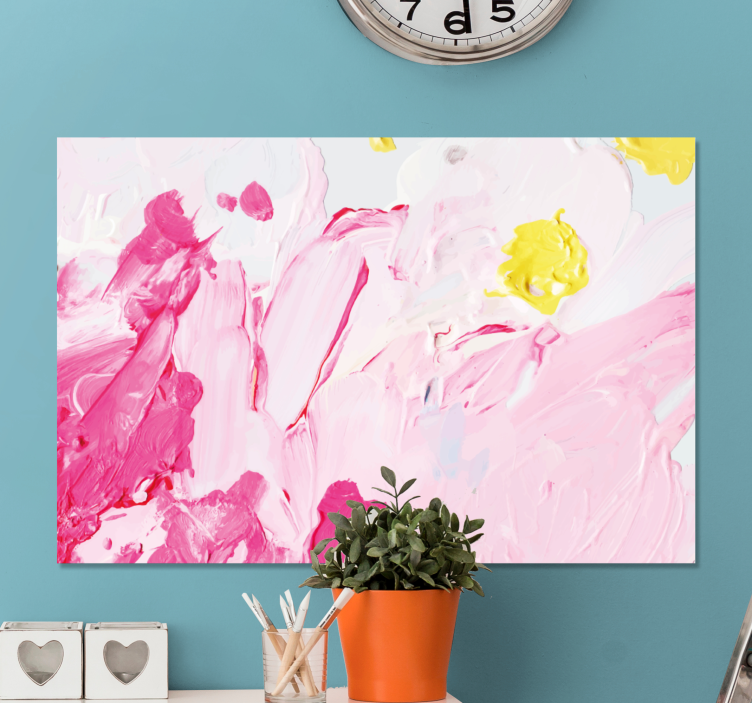 Landscape canvas abstract pink swirls - TenStickers