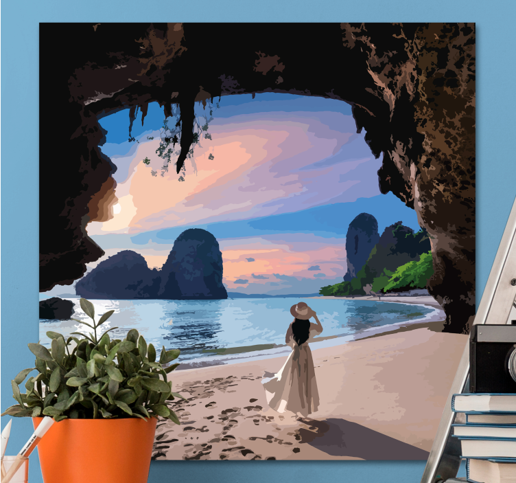 Landscape canvas coastal serenity scene - TenStickers