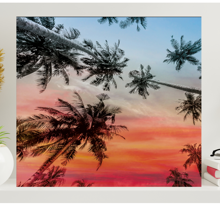 Landscape canvas palm trees silhouette art - TenStickers