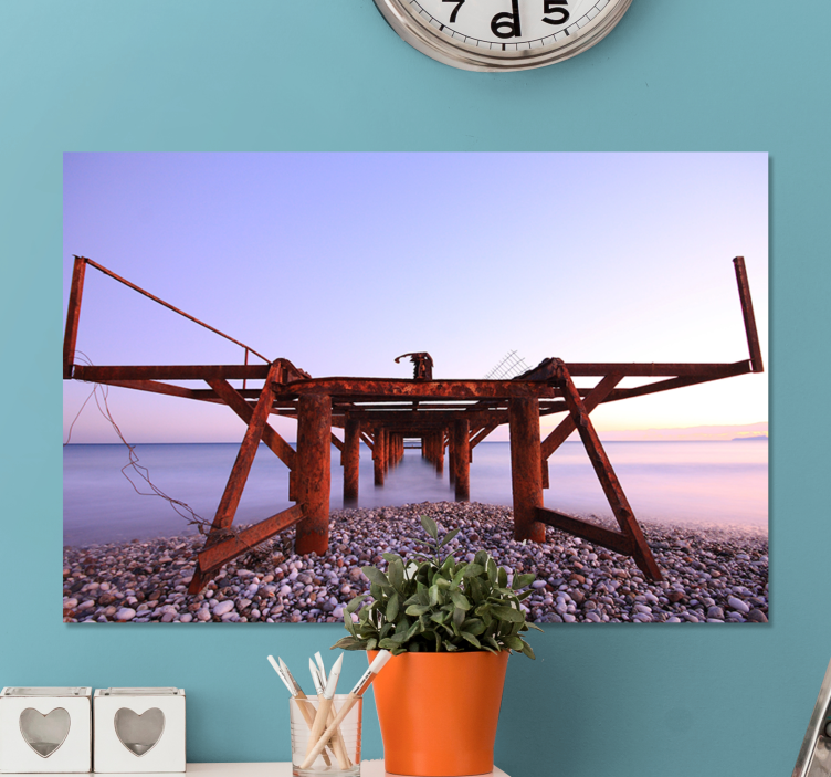 Landscape canvas rusted pier view - TenStickers