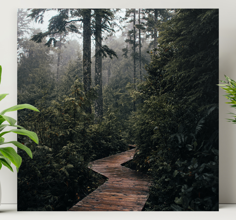 Landscape canvas tranquil woodland path - TenStickers