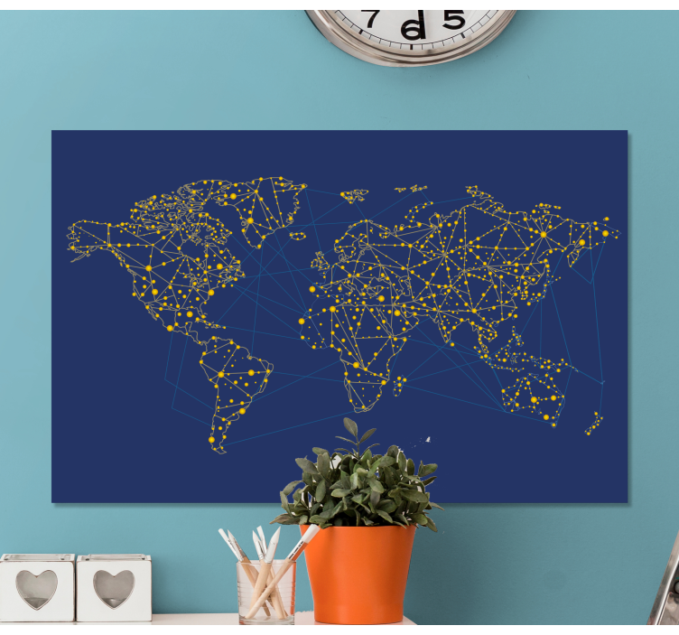 Light dot pattern world map canvas - TenStickers