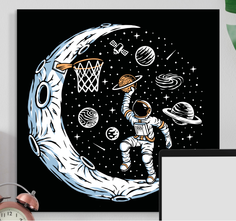 Lunar Basketball Dunk video game canvas art - TenStickers