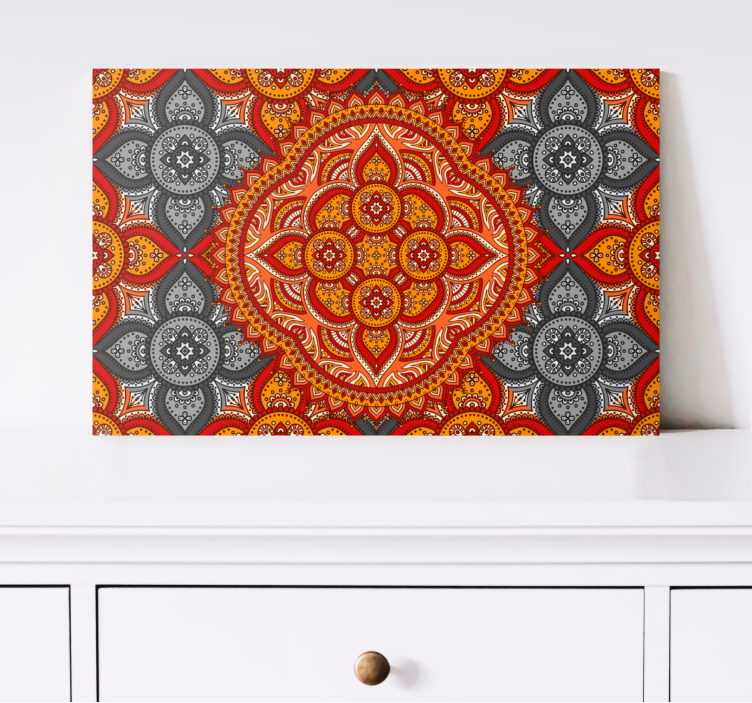 Mandala canvas with detailed floral design - TenStickers