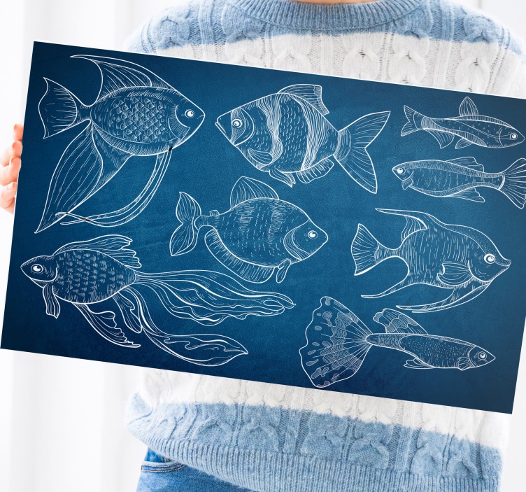 Marine fish Bathroom canvas art - TenStickers