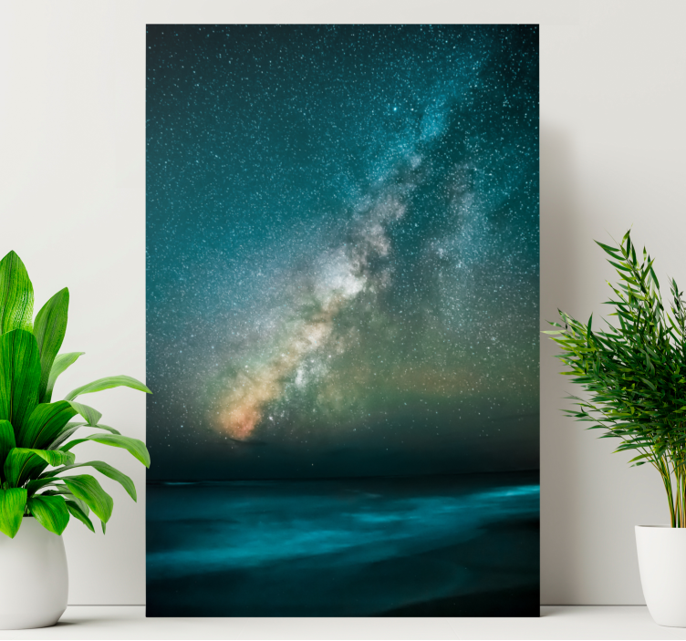 Milky way glow landscape canvas - TenStickers
