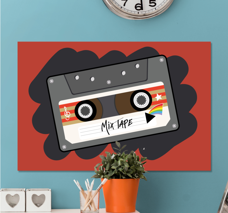 Mix Tape Cassette 80's retro canvas - TenStickers