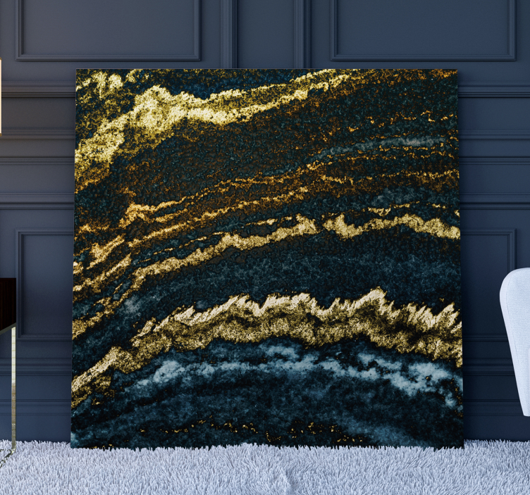 Modern gold 3D canvas prints - TenStickers
